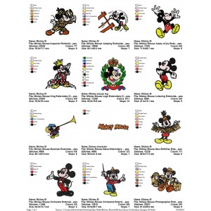 Collection Mickey Mouse Embroidery Designs 04